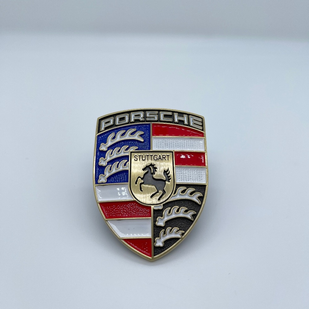 Hood Crest Hand Painted refinished recondition American flag fits 911 992 996 - Picture 2 of 2
